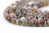 Natural Botswana Agate, High Quality in Faceted Round- 6mm, 8mm, 10mm, 12mm- Full Strand 15.5 Inch Long AAA Quality Gemstone Beads