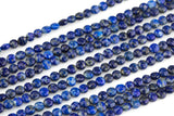 Natural Lapis- Full Strands-15.5 inches-5mm- Nice Size Hole- Diamond Cutting,High Facets-Nice and Sparkly-Faceted Coin Gemstone Beads