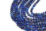 Natural Lapis- Full Strands-15.5 inches-5mm- Nice Size Hole- Diamond Cutting,High Facets-Nice and Sparkly-Faceted Coin Gemstone Beads