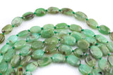Natural Australian Chrysoprase Beads. Chrysoprase Flat Oval Nuggets . 8x12mm Full 16 inch Strand- AAA Grade Gemstone Beads
