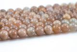 Natural Sunstone Pink Moonstone Beads High Quality in Round- 4mm, 6mm, 8mm, 10mm, 12mm- Beautiful Light Color 15.5 - 16" AAA Quality