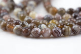Natural Botswana Agate, High Quality in Faceted Round- 6mm, 8mm, 10mm, 12mm- Full Strand 15.5 Inch Long AAA Quality Gemstone Beads