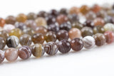 Natural Botswana Agate, High Quality in Faceted Round- 6mm, 8mm, 10mm, 12mm- Full Strand 15.5 Inch Long AAA Quality Gemstone Beads