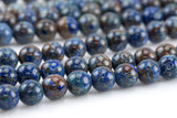 Gorgeous Blue Flower Agate, High Quality in Smooth Round- 4mm, 6mm, 8mm, 10mm, 12mm 14mm -Full Strand 15.5 inch Strand