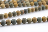 Natural Wild Horse Jasper- Matt Round sizes. 4mm, 6mm, 8mm, 10mm, 12mm- Full 15.5 Inch Strand Gemstone Beads