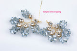 Crystal Wire Wrapped Leaf Design- 30mm- 1 pair per order