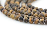 Natural Matte Tiger's Eye Tiger Eye High Quality in Matte Round- d 16" Strand, 4mm, 6mm, 8mm, 12mm, or 14mm Beads- Gemstone Beads