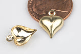 Gold Filled Heart Charm- 14/20 Gold Filled- USA Product-10mm- 1 piece per order