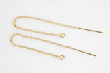 Gold Filled Threader Earrings Findings- 2.5 inches- 80mm- 1 pair per order