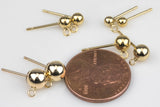 Gold Filled Ball Earring Stud- 14/20 Gold Filled- USA Product-3mm 4mm 5mm 6mm - with ring or without