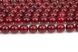 Red Jade Smooth Round Beads 4mm 6mm 8mm 10mm 12mm - Single or Bulk - 15.5" AAA Quality