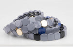 Stretchy Bracelets Gray Oval 7-7.5" - Wholesale Pricing Enamel Beads