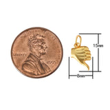 2 pc 18k Matte Gold Thumbs Down Up Charm Cubic Pendant Tiny Lucky Dainty Necklace - 8x15mm- 2 pcs per order