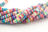 2str BEAUTIFUL Soft AFRICAN Colored VINYL Heishi beads- 6mm or 8mm- 16 inch strand- 2 Strand Per Order- Speckled Multi