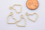 Gold Filled Sparkly Heart Charm- 14/20 Gold Filled- USA Product-15mm- 2 pieces per order
