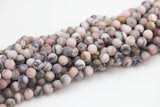 Natural 8mm Matte ZEBRA PINK OPAL Beads - - Full 15.5" 15.5 inch strands Gemstone Beads