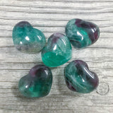 Rainbow Fluorite Stone Shaped Heart Healing Stones