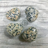 1 Pc Dalmatian Jasper Puffy Heart Shaped Stone Healing Stones