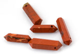 1 Pc NATURAL Double Pointed Top Drilled- Red Jasper ---Perfect for Jewelry--- Sizing in Listing