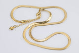 Gold Herringbone Necklace Chain 18K Gold Bold Necklace 3, 4, 5mm wide Herringbone Chain for Layering Necklace 15" 16" 18" inch