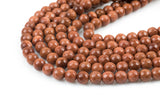 Natural Gold SandStone Goldstone Grade AAA Faceted Round Beads. Full 15.5 Inch strand 4mm 6mm 8mm 10mm 12mm Beads Gemstone Beads