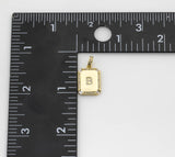 14k Gold Initial Tag Letter Charm CZ Cubic A - Z Alphabet Letter Drop Charm Pendant Personalized Charm for Necklace Jewelry Rectangle