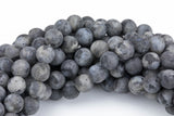 Natural Matte Marble Labradorite Larvikite Grade AAA round- 4mm, 6mm, 8mm, 10mm, 12mm- Full 15.5 Inch Strand- Smooth Gemstone Beads
