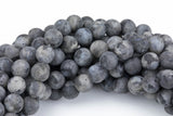 Natural Matte Marble Labradorite Larvikite Grade AAA round- 4mm, 6mm, 8mm, 10mm, 12mm- Full 15.5 Inch Strand- Smooth Gemstone Beads