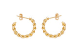 4pc Different Sizes Gold Hoop Earring Round Twisted Hoop Earring 14K Gold Statement Jewelry 20mm 25mm 30mm 35mm 40mm