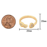 1 pc Gold Ring Heart Dainty Ring, Adjustable Ring, Minimalist Cz Ring, Micro Pave Ring, Gold Open Ring, Dainty Jewelry