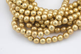 Gorgeous Matte Gold Hematite Smooth Round Loose Beads - Natural Hematite Gold Plated in 6mm 8mm 10mm 12mm Full Strand 16" AAA Quality