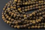 Natural Exotic Zhenman Wood. 6mm or 8mm Round. Full Strand 12". Gemstone Beads