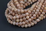 Light Pink Sunstone Moonstone Beads faceted round - A Quality - 4mm, 8mm, 10mm, 12mm - Full 15.5 Inch Strand AAA Quality Gemstone Beads