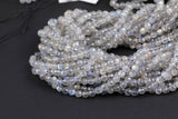 Natural Labradorite- Full Strands-15.5 inches-3mm- Nice Size Hole- Diamond Cutting,High Facets-Nice and Sparkly-Faceted Round