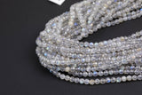 Natural Labradorite- Full Strands-15.5 inches-3mm- Nice Size Hole- Diamond Cutting,High Facets-Nice and Sparkly-Faceted Round