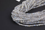 Natural Labradorite- Full Strands-15.5 inches-3mm- Nice Size Hole- Diamond Cutting,High Facets-Nice and Sparkly-Faceted Round