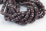 Natural Garnet High Quality in Faceted Roundel, 6mm, 8mm and 10mm - Full 15.5 Inch Strand-Full Strand 15.5 inch Strand Gemstone Beads