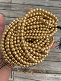 Gorgeous Matte Gold Hematite Smooth Round Loose Beads - Natural Hematite Gold Plated in 6mm 8mm 10mm 12mm Full Strand 16" AAA Quality