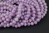 Natural Lilac Violet Purple Lepidolite 4mm 6mm 8mm 10mm Smooth Round Beads 15.5" Strand Gemstone Beads