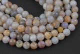 Natural Smokey Dendrite Opal- High Quality in Faceted Round- 4mm, 6mm, 8mm, 10mm, 12mm-Full Strand 15.5 inch Strand Gemstone Beads
