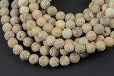 Natural White Creme African Opal Matte round sizes 6mm and 8mm Gemstone Beads