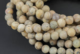 Natural White Creme African Opal Matte round sizes 6mm and 8mm Gemstone Beads