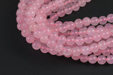 Natural Madagascan Rose Quartz, High Quality in Round -Full Strand 15.5 inch Strand. Wholesale pricing! AAA Quality Smooth Gemstone Beads
