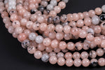Pink Opal - JADE Smooth Round- 6mm 8mm 10mm 12mm-Full Strand 15.5 inch Strand AAA Quality