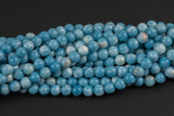 Natural Larimar Quartz- High Quality in Round,-Full Strand 15.5 inch Strand, 6mm, 8mm, 10mm Beads AAA Quality AAA Quality Smooth