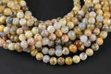 Natural Australian Regency Agate 8mm - High Quality in Round Smooth Gemstone Beads