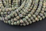 Natural Rhyolite Matte Round Full Strand 6mm, 8mm, 10mm, 12mm, 14mm, 16mm, 18mm, 20mm- Full 15.5 Inch Strand Gemstone Beads