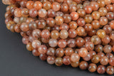 Natural Red Rutilated Quartz Beads Full Strands-15.5 inches- Round- 6mm, 8mm, 10mm, 12mm- 15.5 inches Smooth Gemstone Beads