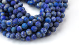 Natural Matte Lapis Lazuli, Not Dyed High Quality in Round, 2mm, 3mm, 4mm, 6mm, 8mm, 10mm, 12mm- Full 15.5 Inch Strand AAA Quality