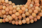 Natural Orange Aventurine, High Quality in Matte Round, 4mm, 6mm, 10mm, 12mm AAA Quality Gemstone Beads